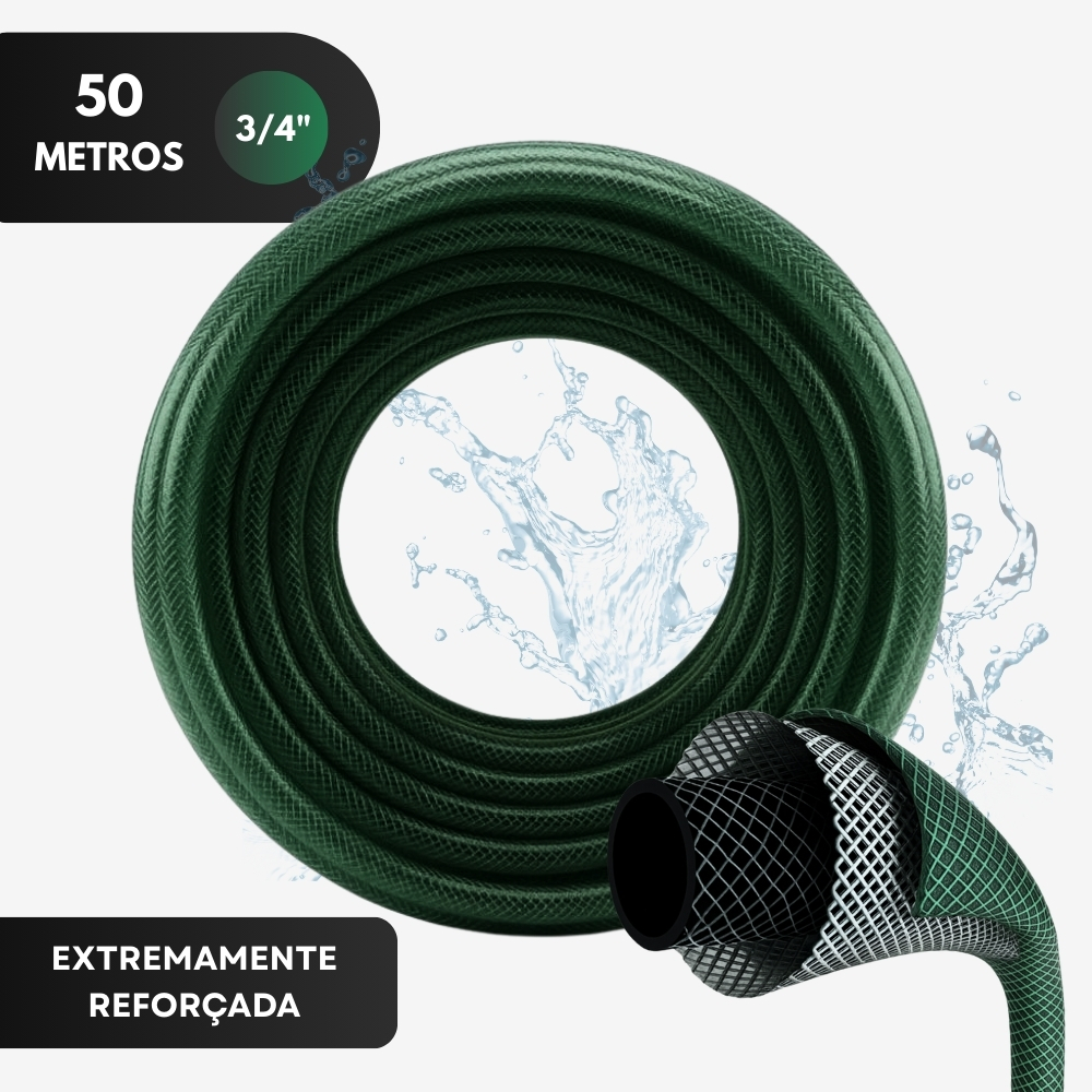 Mangueira para Jardim Trançada 50 Metros 3/4 Verde Force Line