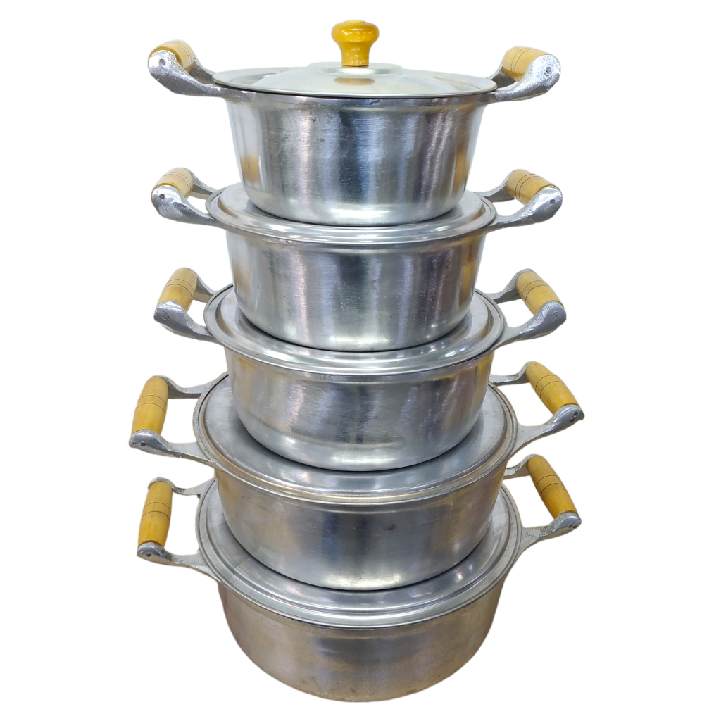 Jogo de Panelas Alumínio Fundido Batido Kit de Panela Grosso Com Pegador de Madeira