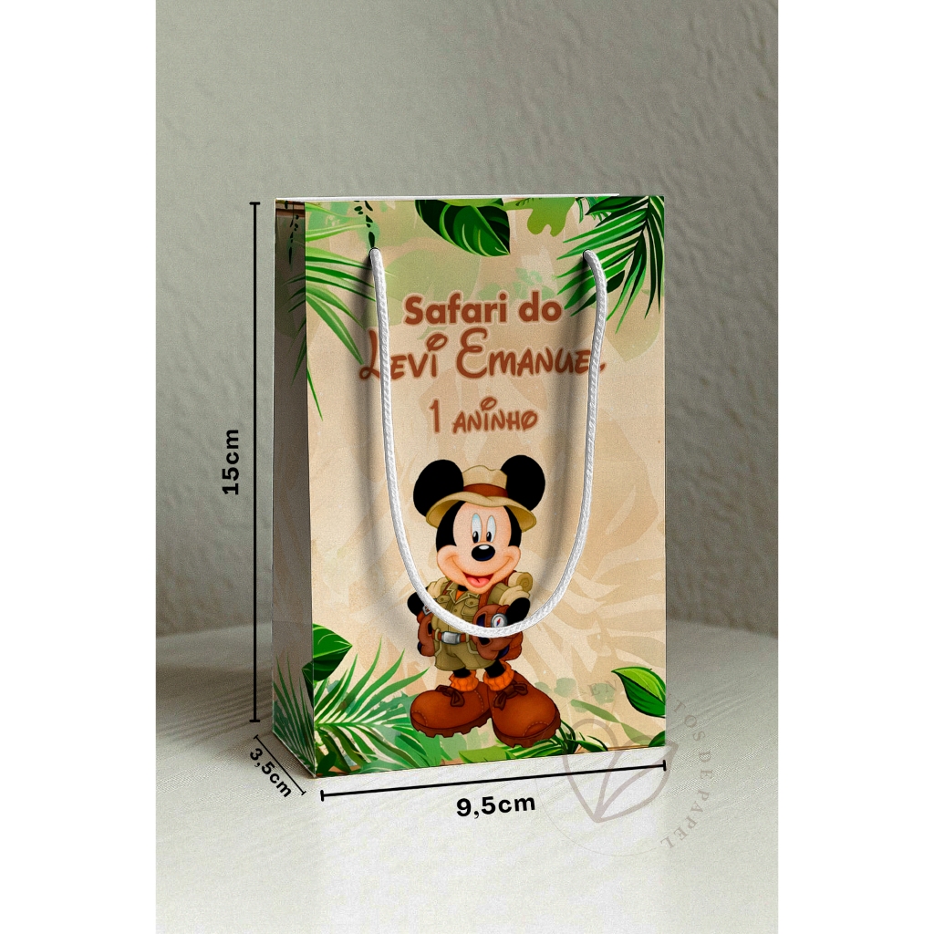 Kit Sacolinha Surpresa Safari do Mickey | Nome + Idade | Sacolinha Personalizada | PEGUE E MONTE em Oferta na Shopee