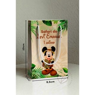 Kit Sacolinha Surpresa Safari do Mickey | Nome + Idade | Sacolinha Personalizada | PEGUE E MONTE em Oferta na Shopee