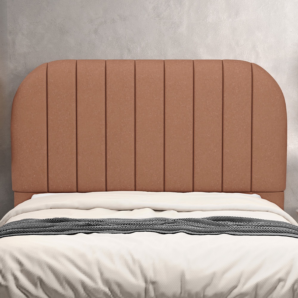 Cabeceira Cama Box Queen Estofada Orgânica 160cm Alice W01 Linho Rosê - Lyam Decor