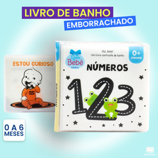 Livro de Banho Olá Bebe 0 a 6 Meses | Primeiras Palavras e Números Contrastes Livrinho Emborrachado Infantil Crianças