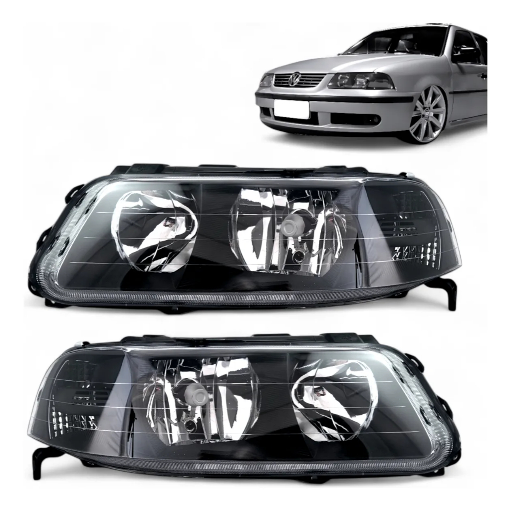 Farol Gol G3 99 00 01 02 03 04 2005 Foco Duplo Mascara Negra