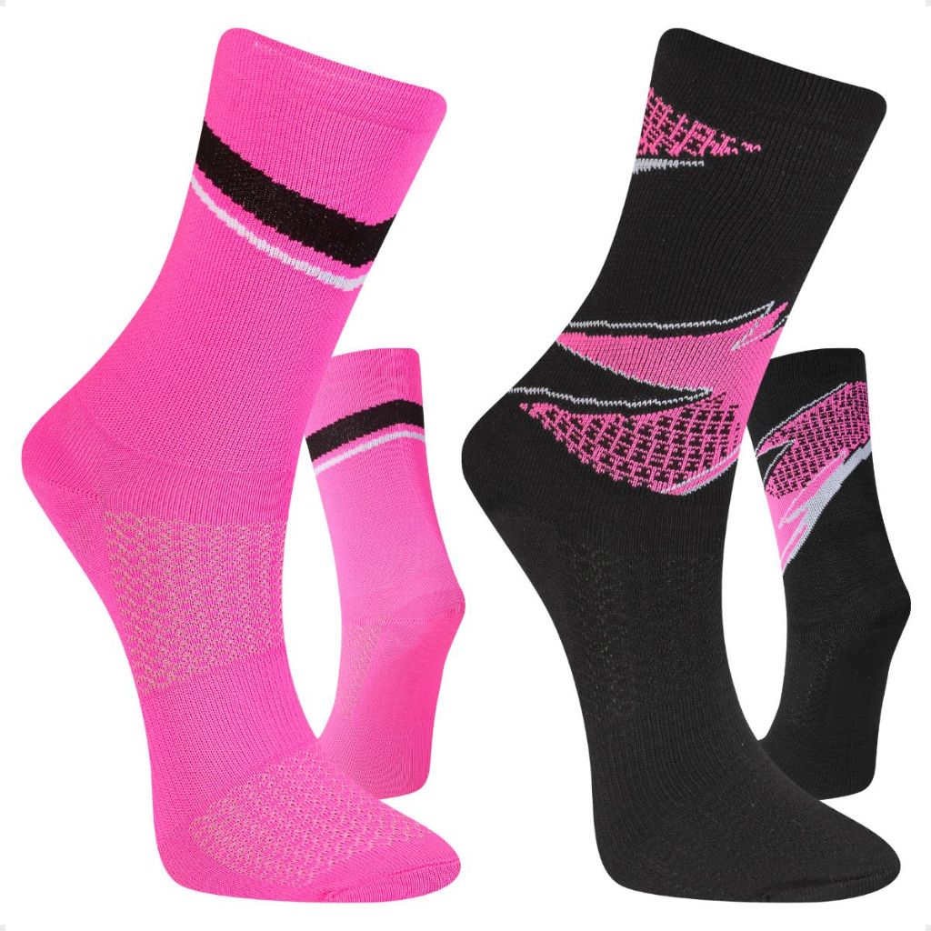 Kit 2 Pares Meia Feminina Poliamida Ciclismo Corrida Performance Treino Esportiva Compressão em Oferta na Shopee