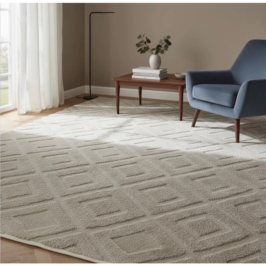 Tapete Sala Grande 4x2 Pelo Baixo Com Relevo Antiderrapante