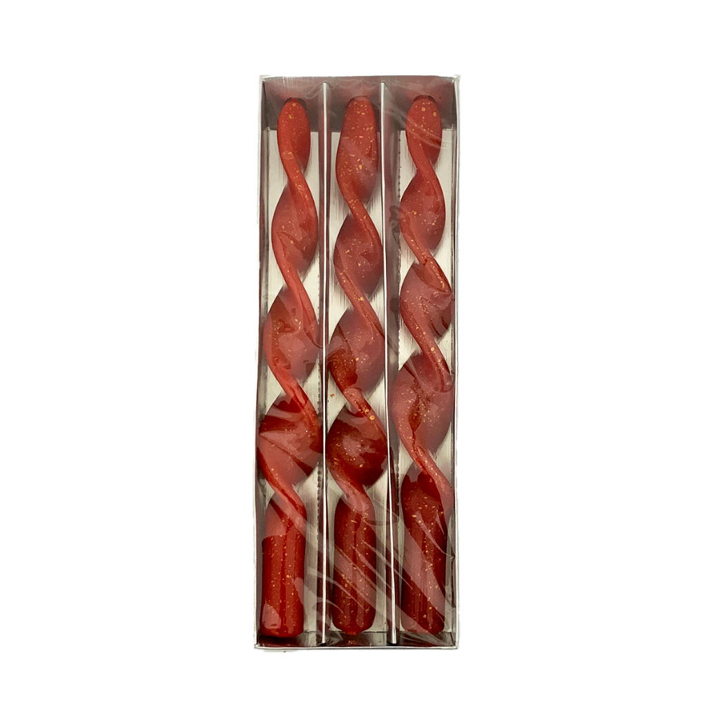 Kit 3 Velas Natalinas Decorativas Retorcidas 25cm