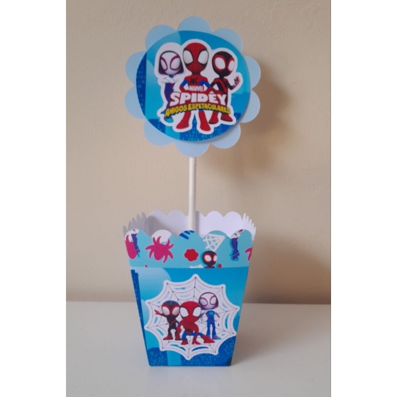 Centro de mesa cachepot personalizado tema Spidey e seus amigos/lembrancinhas para aniversário/cachepot Spidey
