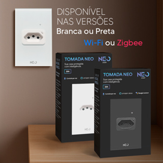 Tomada Inteligente Smart Wi-fi 2.4 GHz ou Zigbee 20A 110v/220v Bivolt Branco ou Preto Avant Neo em Oferta na Shopee
