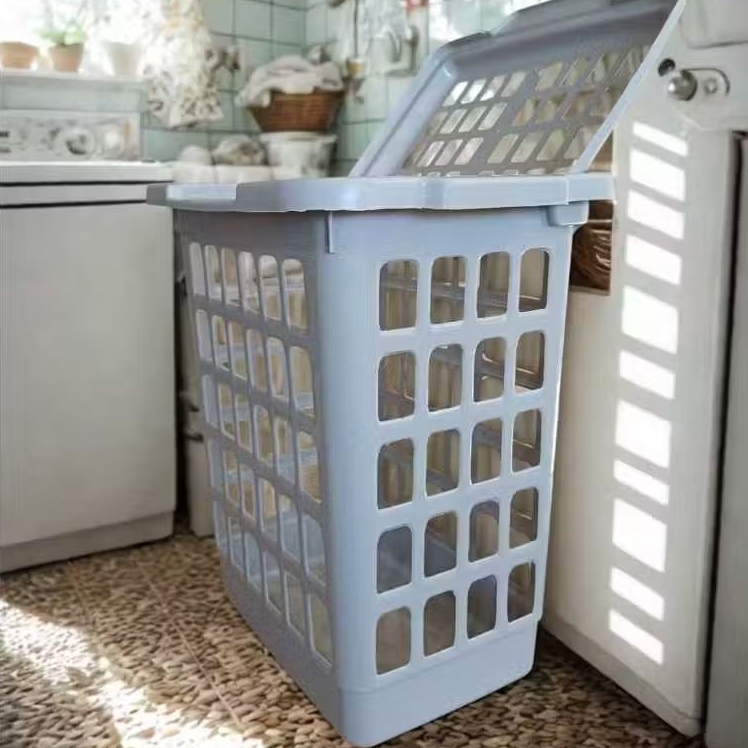 Cesto Roupa Retangular Telhado 30 Litros Banheiro Lavanderia