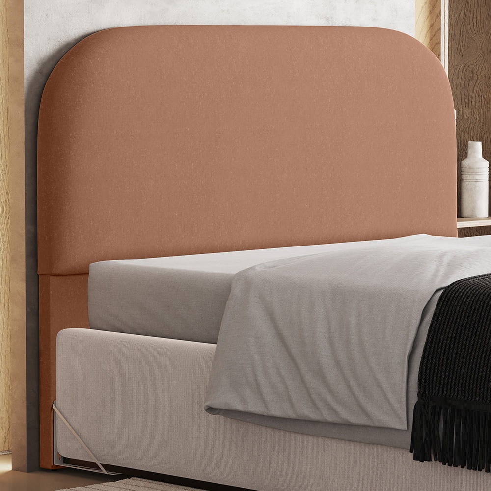 Cabeceira Cama Box Casal 140cm Orgânica Lanna W01 Linho Rosê - Lyam Decor em Oferta na Shopee