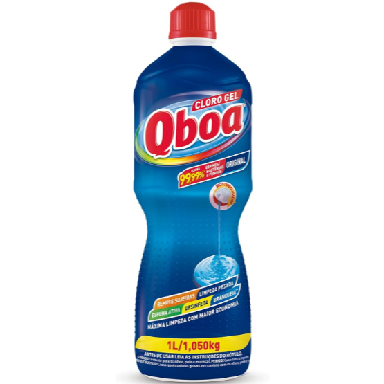 Cloro Em Gel Qboa 1 Litro Original Limpeza Pesada em Oferta na Shopee