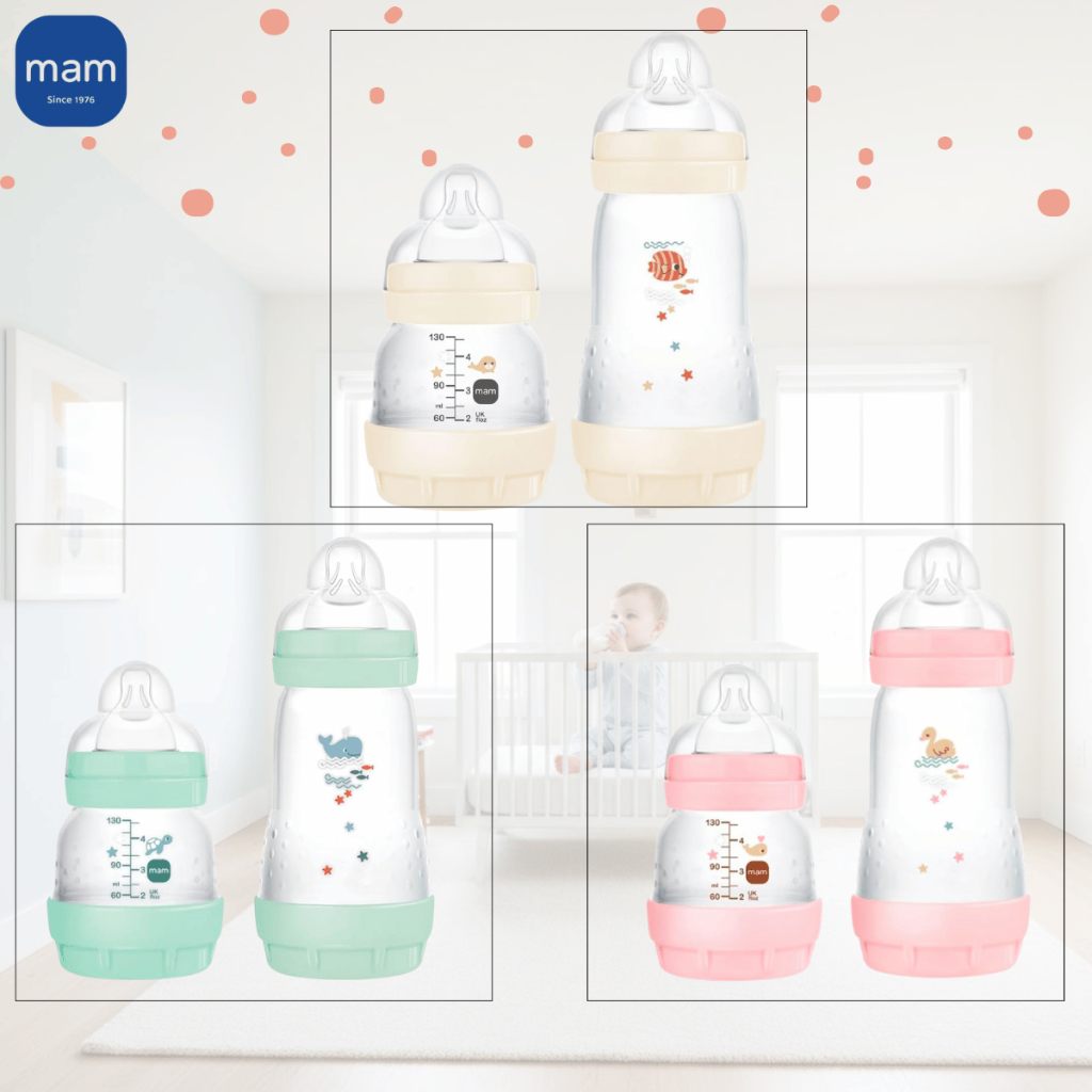 Kit 2 Mamadeiras Easy Start Anticólica Starter Set Mam Baby Infantil130/260ml
