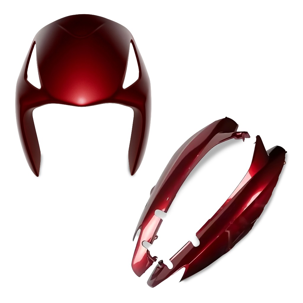 Bico Frontal + Tampa Lateral Biz 125 2009 Vermelho Cardeal Perolizado Kit Carenagem