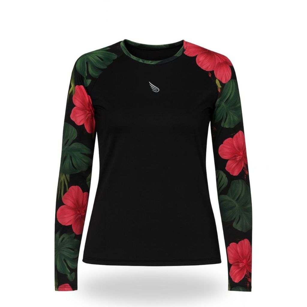 Camisa UV Feminina Manga Longa Proteção Solar 50+ Praia Piscina Surf Corrida Segunda Pele em Oferta na Shopee