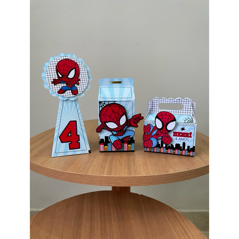 Kit Festa Homem Aranha Baby – Caixinhas Personalizadas para Aniversário Infantil