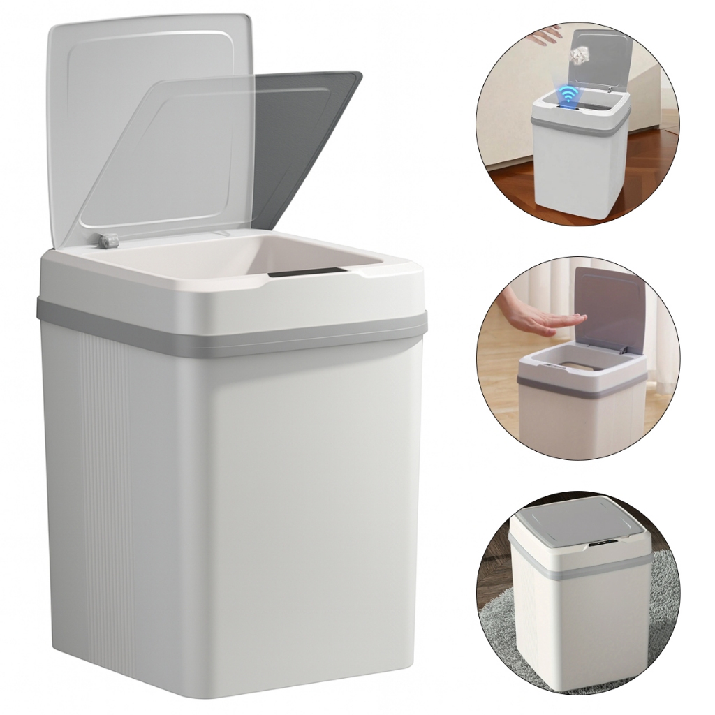 Lixeira Inteligente Com Sensor Automático 12 Litros Branco em Oferta na Shopee