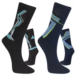 Kit 2 Pares Meia Masculina Feminina Poliamida Esporte Ciclismo Corrida Cano Alto Performance Fitness