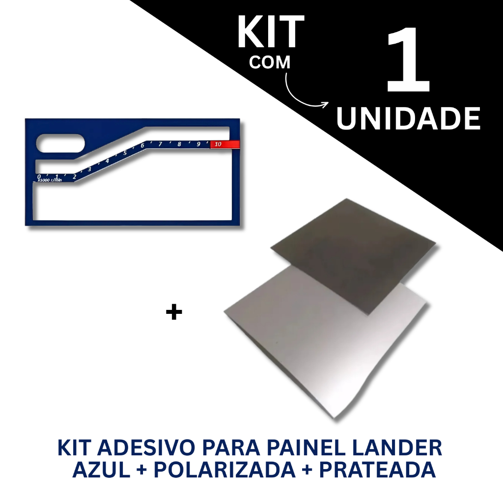 Kit Pelicula Adesiva + Pelicula Polarizada + Prateada Moto Yamaha Lander - Adesivo Azul