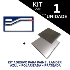 Kit Pelicula Adesiva + Pelicula Polarizada + Prateada Moto Yamaha Lander - Adesivo Azul