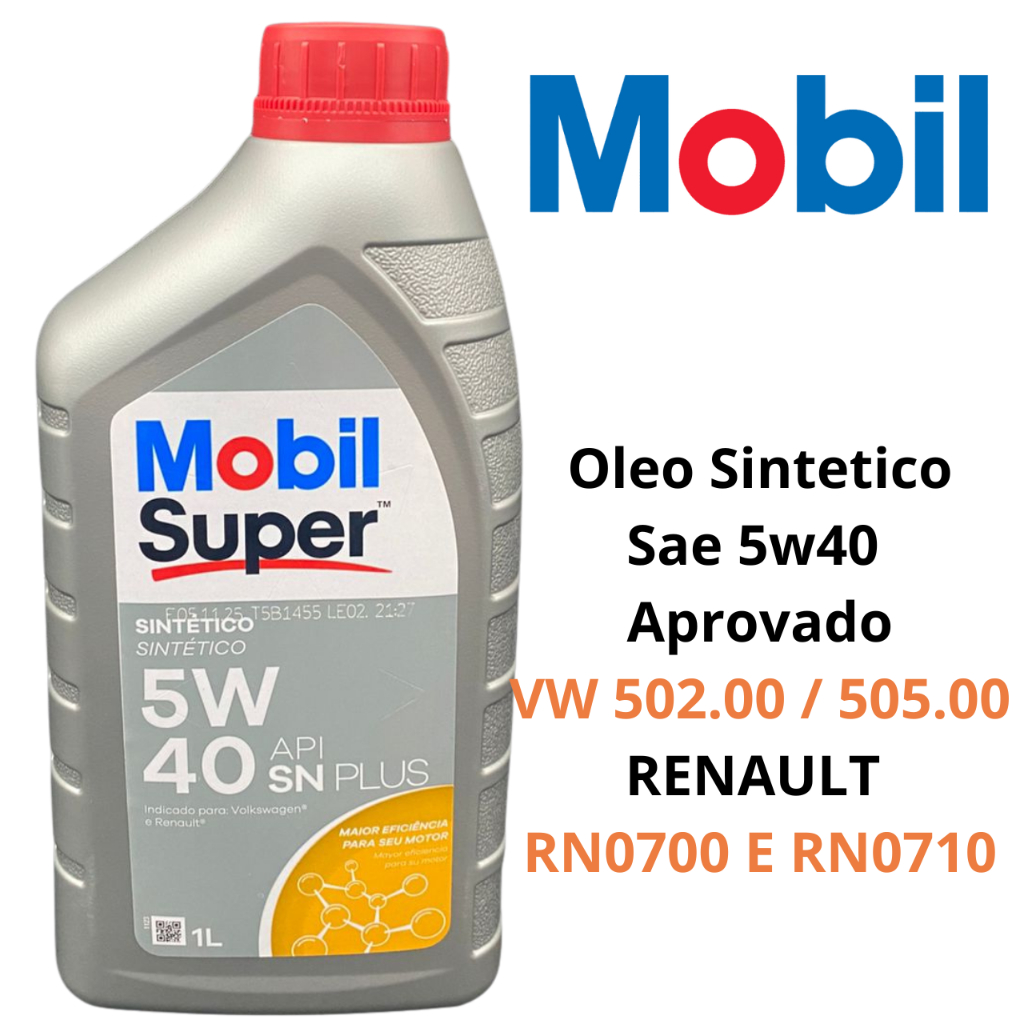 Oleo 5w40 Motor Lubrificante Sintetico Api Sn VW 502.00 505.00 RENAULT RN0700 RN0710