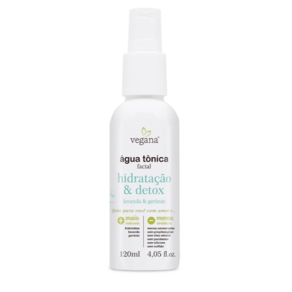Vegana Água Tonica Facial Hidratação e Detox 120ml WNF