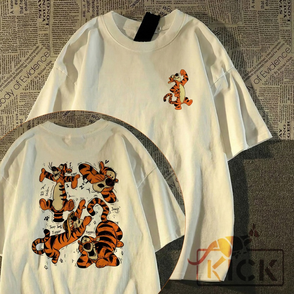 Camiseta 100% Algodão Tigrão Saltitante T-Shirt Unissex em Oferta na Shopee