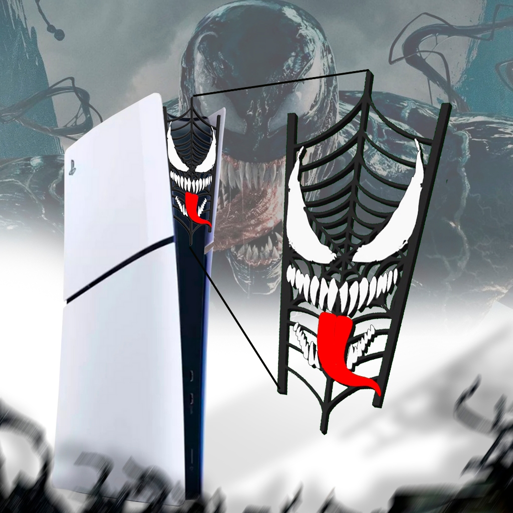 Faceplate Emblema Decorativo Frontal PS5 VENOM -  (FAT/SLIM)