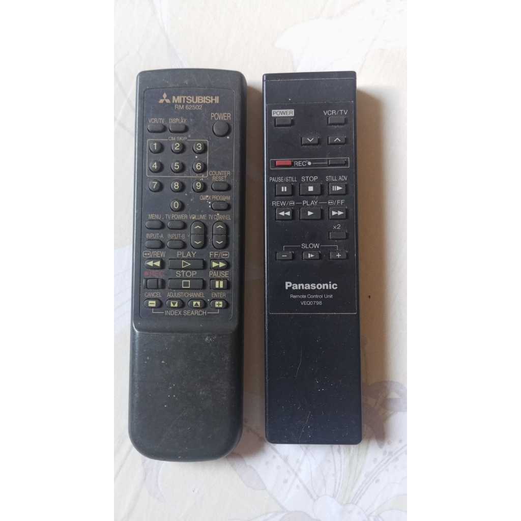 Controle remoto p/ vídeo cassete Mitsubishi e Panasonic linha mais antiga #av