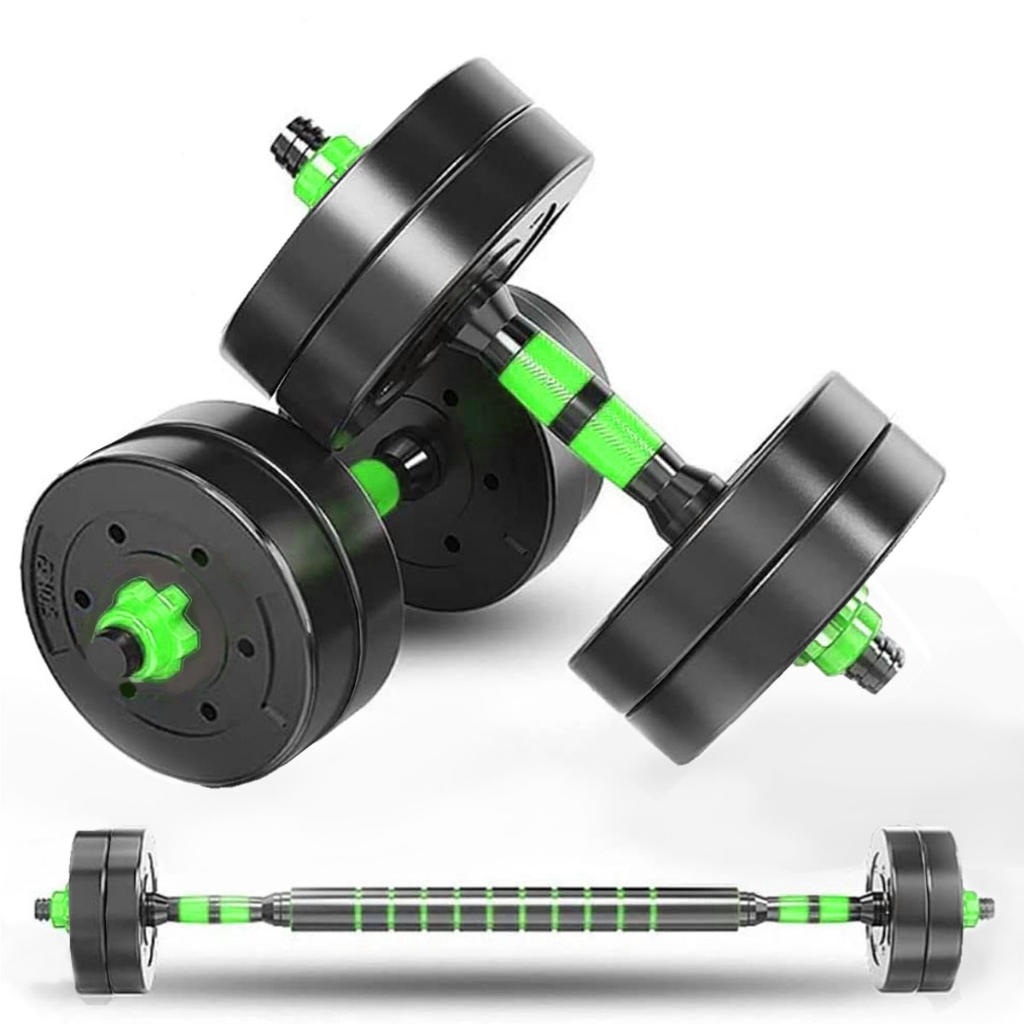 KIT HALTER AJUSTÁVEL 9KG CROSSFIT MUSCULAÇÃO VERDE