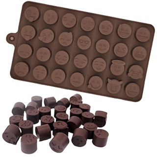 Molde de Silicone Emojis Smiles Chocolate Bombom Forma 28 Cavidades Doces Gelo Gelatina Resina em Oferta na Shopee