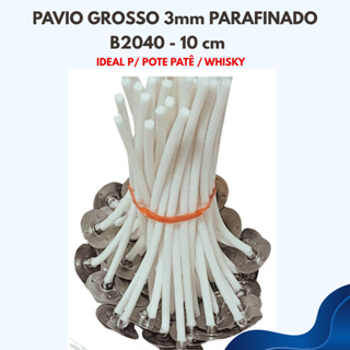 Pavio para velas decorativas B2040 l pavio grosso 3mm com ilhós l pavio de algodão B2040 - 10 cm em Oferta na Shopee