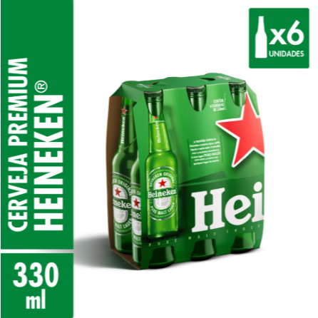 Cerveja Heineken Long Neck - 6x 330ml em Oferta na Shopee