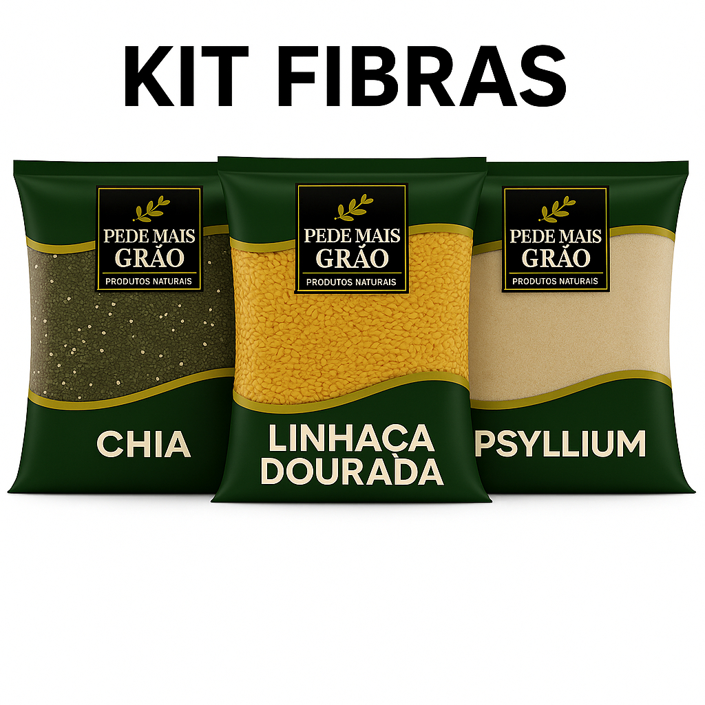 Kit de Fibras Naturais: Chia, Linhaça e Psyllium Premium 100g em Oferta na Shopee