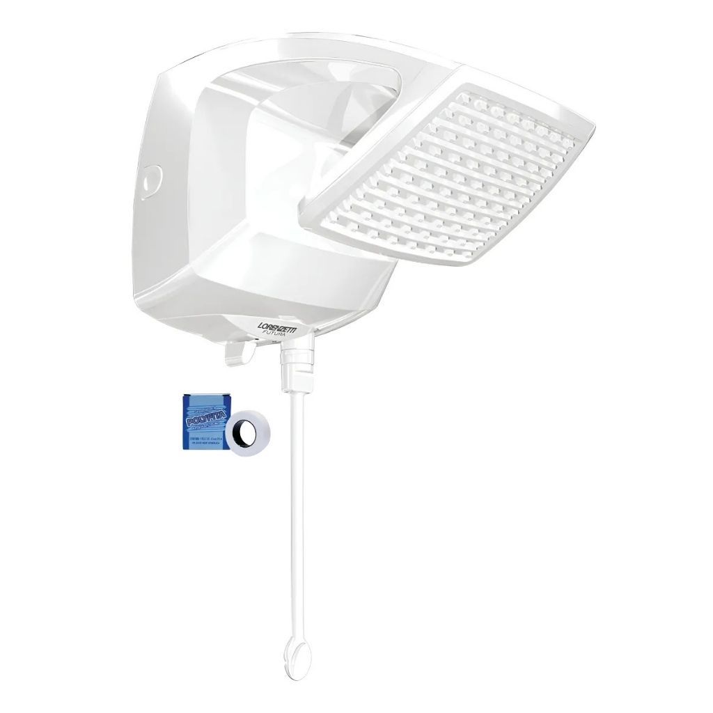 Chuveiro Lorenzetti Original Eletrônico Ducha Futura Para Baixa Pressão 220 Volts Cor Branco