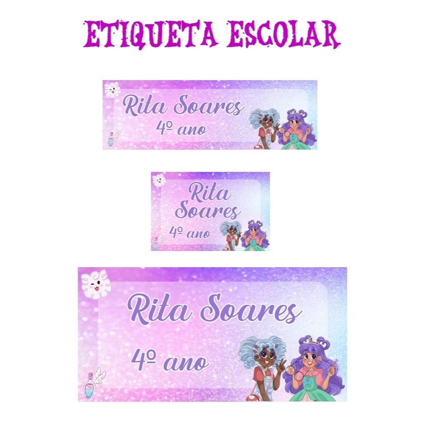 Etiqueta Material Escolar Princesas: Onde Comprar | BuscaProdutos