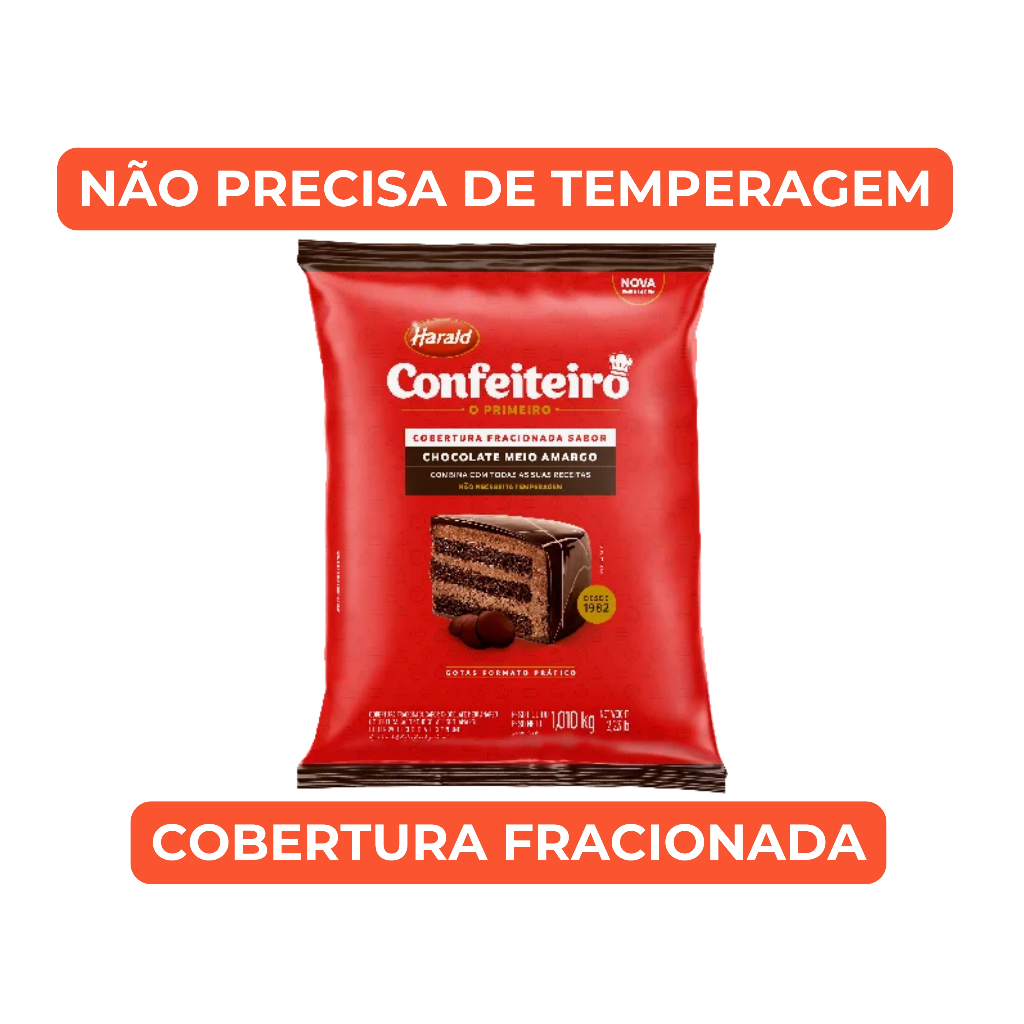 Cobertura de Chocolate Meio Amargo 1,01kg