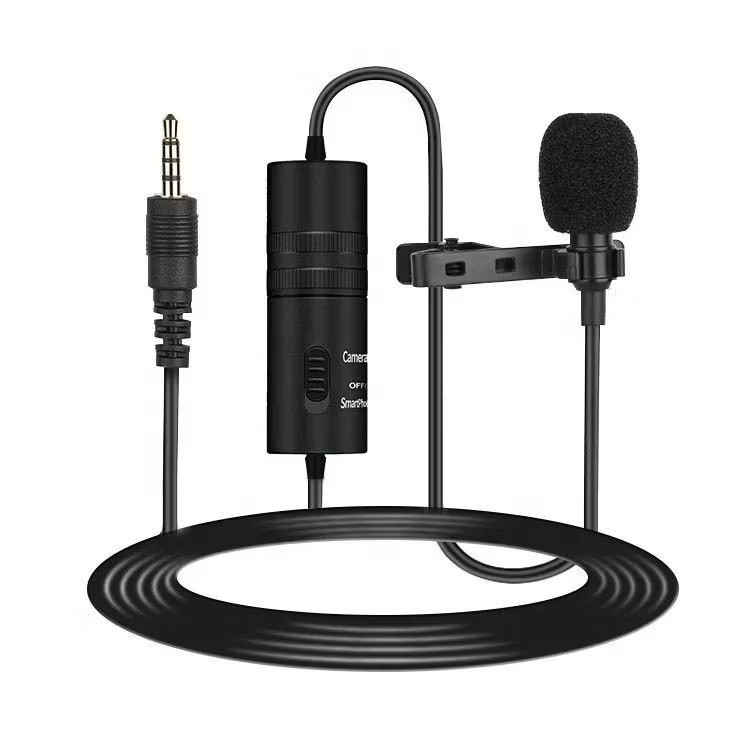 Microfone de Lapela Profissional Cabo 6 Metros Celular P2 Instrumentos P10 Presilha Camisa