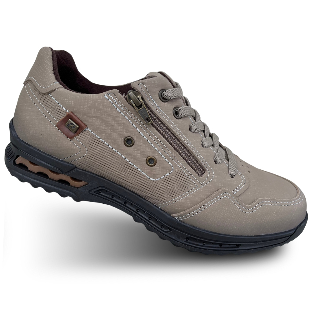 Sapatenis Masculino em Couro Tênis Anatômico com Amortecimento Casual Pegada 111801 em Oferta na Shopee