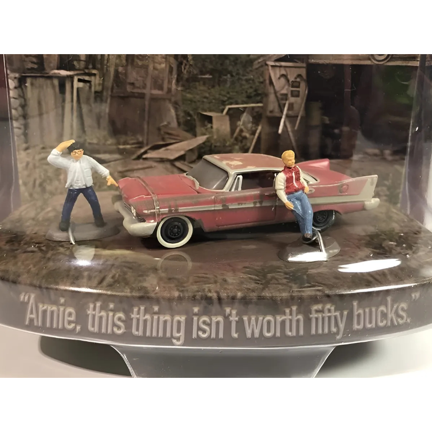 Johnny Lightning Plymouth Christine + Bonecos Arnie E Dennis Vermelho