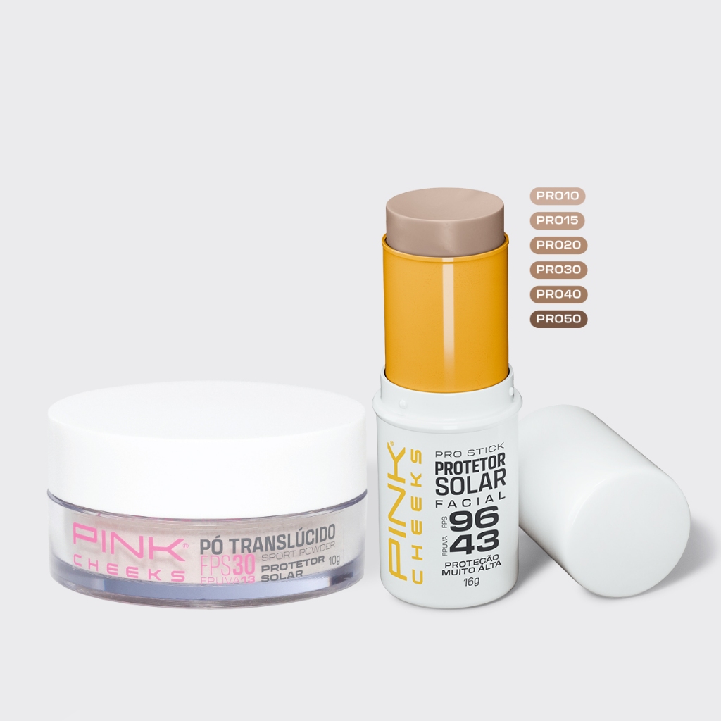 Combo Pro Stick Base + Pó Translúcido Original PINK CHEEKS em Oferta na Shopee