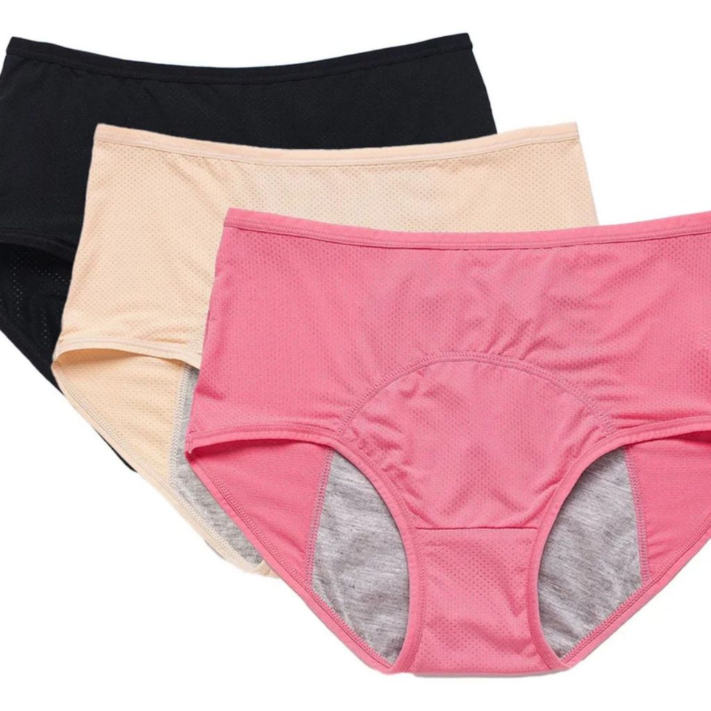Kit 3 Calcinhas De Algodão Absorvente Confort Período Calcinha Antibacteriana em Oferta na Shopee