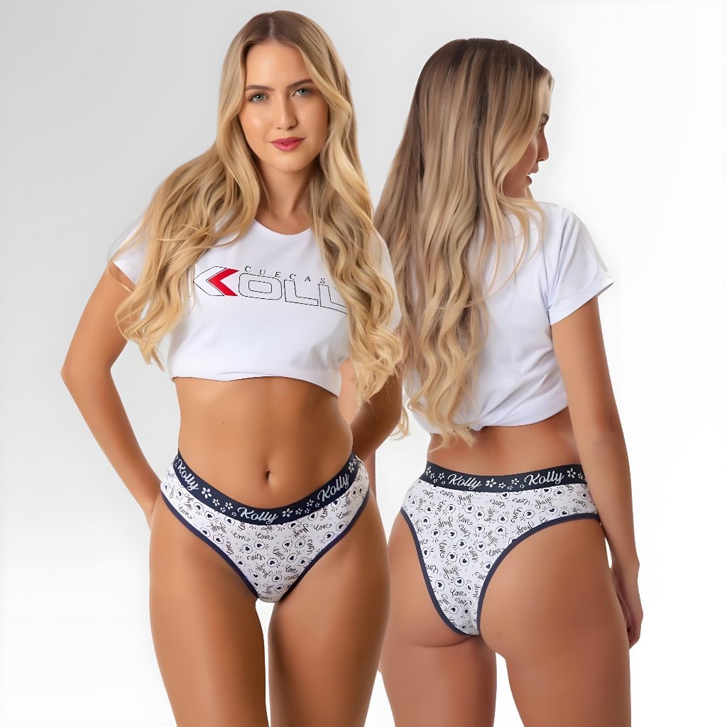 Calcinha Feminina Adulto Algodão Cotton Estampada – Confortável