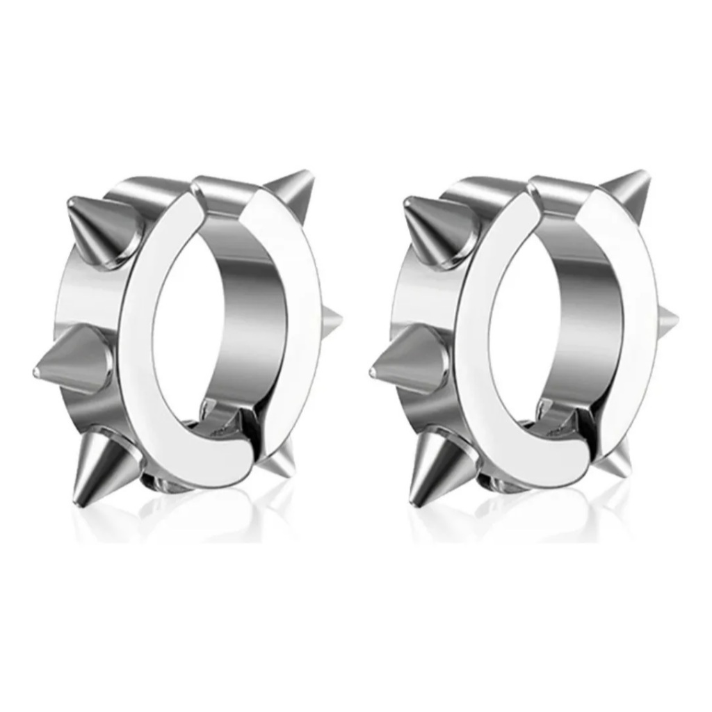 Par Brinco Pressão Espinho Spike Masculino Feminino Aço Inoxidável confortável Biker cyberpunk em Oferta na Shopee