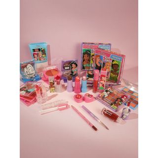 Iluminador Compacto Pó Compacto Gloss Batom Blush Princesas da Disney Lançamento - Fenzza