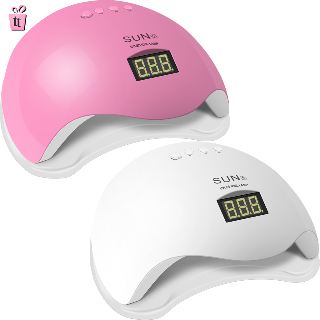 Cabine De Unha Gel Acrígel Led/uv Sun5 Branca/Rosa Digital 48w Bivolt em Oferta na Shopee