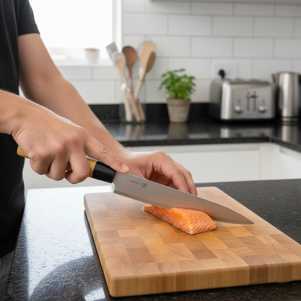 Faca 8 Modelo Japonesa 33 Cm Inox Ideal para Sashimi Sushi Salmão Peixe Linha Japan em Oferta na Shopee