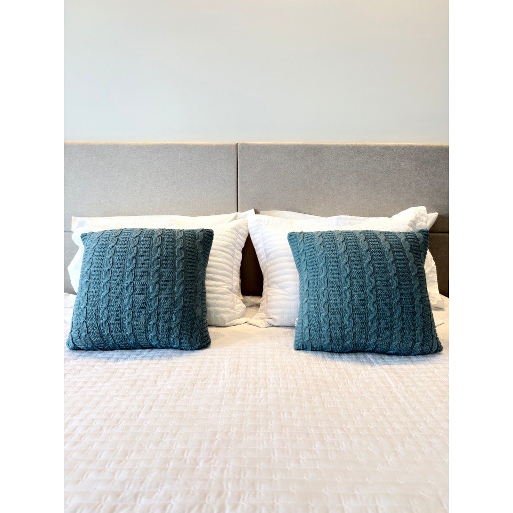 Capas Tricô Almofadas Tricot 45x45 Boho Decorativas Sofá Cama Cantinho Aconchegante Luxo FI em Oferta na Shopee