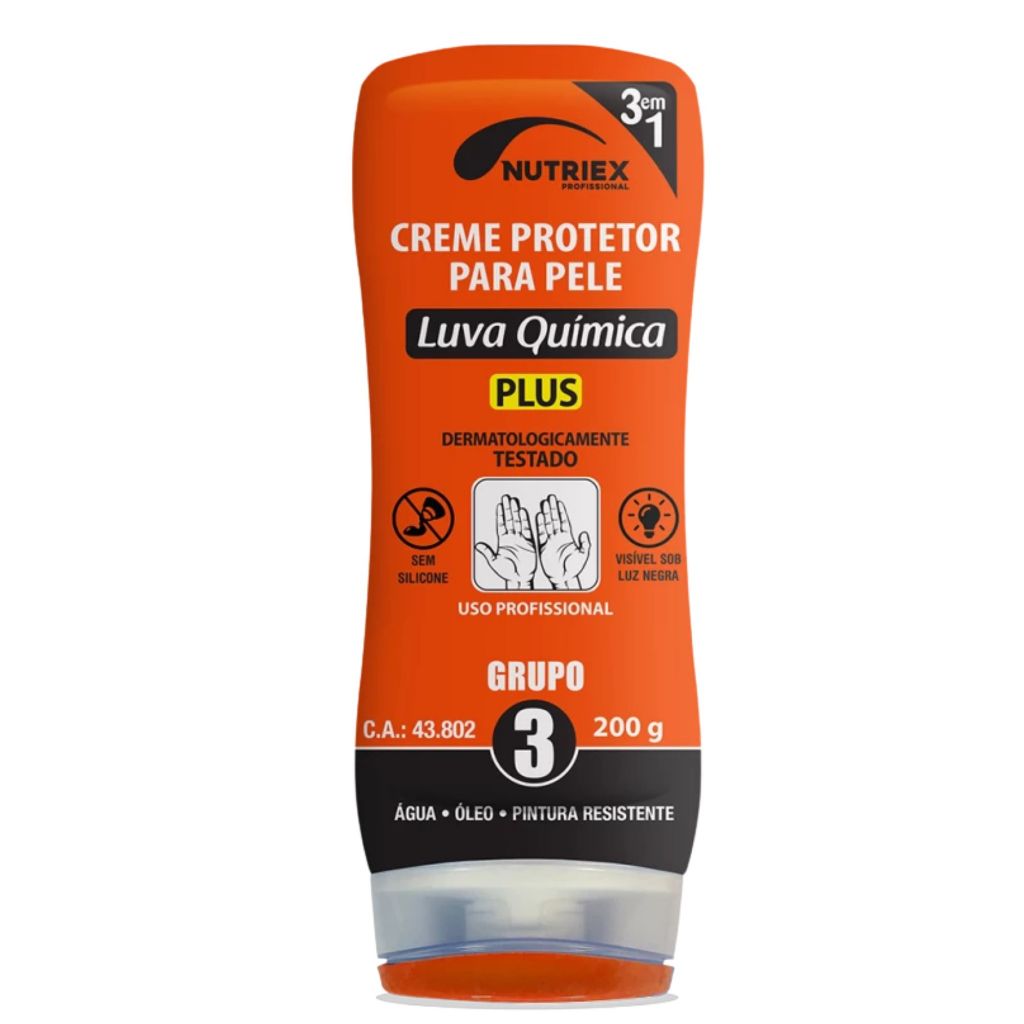 Luva Química Nutriex Profissional Oficina Automotiva Creme Grupo 3 Bisnaga 200g Pintura