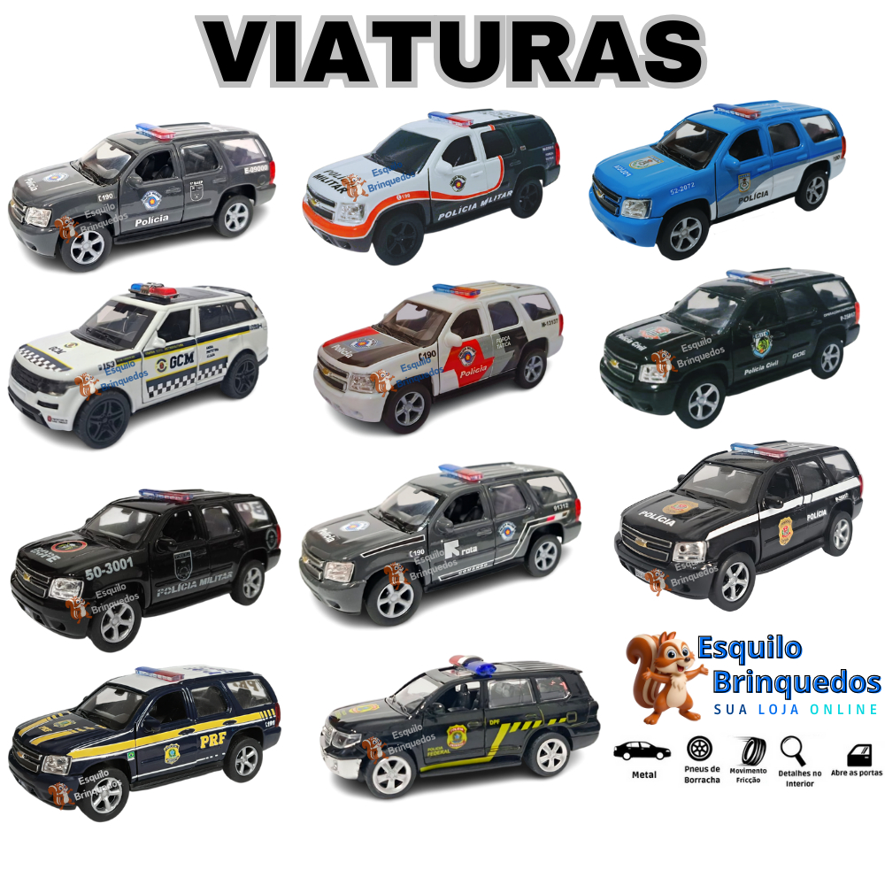 Miniatura Viatura de Policia Militar Rota Bope Polícia Civil Goe Polícia PMERJ PF PRJ Polícia Federal Rodoviária GCM SP