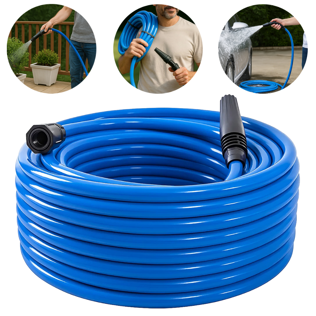 Mangueira Silicone 7/16 Super Flexível com Engate e Esguicho Alta Resistência para Jardim e Casa em Oferta na Shopee